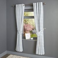 Chenoa Blue & White Check Eyelet Lined Curtains (W)167cm (L)228cm