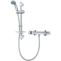Plumbsure Rear Fed Chrome Thermostatic Bar Mixer Shower