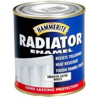 Hammerite Enamel White Satin Radiator Paint 500 Ml