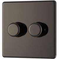 Colours 2-Way Double Black Nickel Toggle Switch