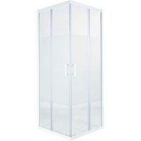 Cooke & Lewis Onega Square Shower Enclosure With Corner Entry Double Sliding Door & Frosted Effect Glass (W)800mm (D)800