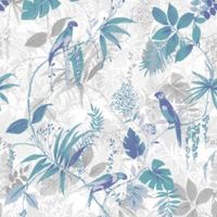 Superfresco Easy Tropic Haze Blue Leaf Mica Highlights Wallpaper