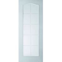 10 Lite Woodgrain Effect White Internal Glazed Door (H)1981mm (W)686mm