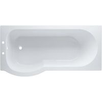 Cooke & Lewis Adelphi LH Supercast Acrylic Curved Shower Bath (L)1675mm (W)850mm