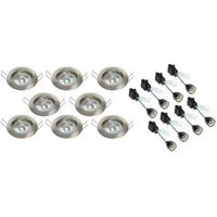 Brushed Nickel Effect Fixed Downlight Pack Of 8