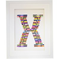The Letteroom Crayon X Framed 3D Artwork, 34 X 29cm