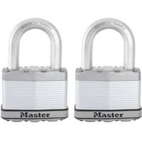 Master Lock Excell Steel 5-Pin Tumbler Open Shackle Padlock (W)64mm Pack Of 2
