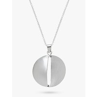Andea Sterling Silver Smooth And Textured Pendant Necklace