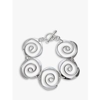 Andea Sterling Silver Sculptured Spirals Bracelet