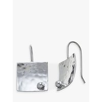 Andea Sterling Silver Textured Square Drop Earrings
