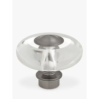 John Lewis Croft Collection Polished Steel Glass Disc Finial, Dia.30mm