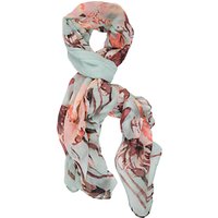 Chesca Flower Print Scarf, Mint/Coral