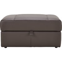 House By John Lewis Finlay II Leather Storage Footstool