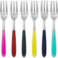 House By John Lewis Vero Pastry Forks, Set Of 6, Assorted Colours