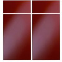Cooke & Lewis Raffello High Gloss Red Slab Corner Base Drawerline Door (W)925mm Set Of 2