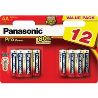 Panasonic Pro Power Alkaline AA Batteries, Pack Of 12