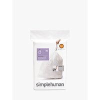 Simplehuman Bin Liners, Size H, Pack Of 20