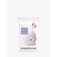 Simplehuman Bin Liners, Size M, Pack Of 20