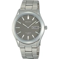 Seiko SGG599P1 Men's Analogue Titanium Bracelet Strap Watch, Silver/Grey