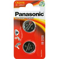 Panasonic 3V Lithium Coin Cell Battery, CR2016/2BP