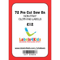 Labels4Kids Hot Cut Sew On Clothing Labels, Pack Of 72
