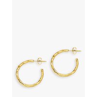 Dower & Hall 18ct Gold Vermeil Small Ripple Hoop Earrings, Gold