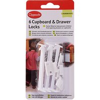 Clippasafe Cupboard & Drawer Locks, Pack Of 6, White