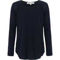French Connection Polly Plains Long Sleeve Top, Utility Blue