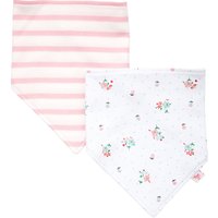 John Lewis Baby Stripe And Floral Dribble Bibs, Pack Of 2, Pink