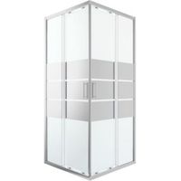 Cooke & Lewis Beloya Square Shower Enclosure With Corner Entry Double Sliding Door & Mirror Glass (W)900mm (D)900mm