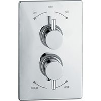 Abode Euphoria Concealed Plate Mounted Thermostatic Shower Mixer, H70mm, Harmonie