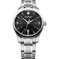 Victorinox 241473 Men's Alliance Bracelet Strap Watch, Silver/Black