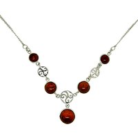 Goldmajor Amber And Sterling Silver Disc Necklace, Silver/Amber