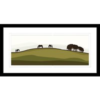 Jacky Al-Samarraie - Horses On A Hill, Framed Print, 44 X 84cm