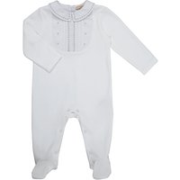 John Lewis Heirloom Collection Baby Bib Front Sleepsuit, White