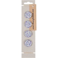 House Of Alistair Newland Floral Printed Fabric Buttons, Pack Of 4, 26mm