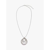 John Lewis Multi Hoop Pendant Long Necklace, Silver