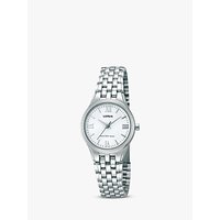 Lorus RRS01UX9 Women's Stainless Steel Bracelet Strap Watch, Silver/White