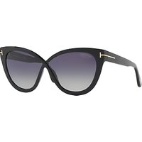 TOM FORD FT0511 Polarised Cat's Eye Sunglasses, Black/Purple Gradient