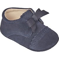 John Lewis Heirloom Collection Baby Scalloped Laced Pram Shoes, Navy
