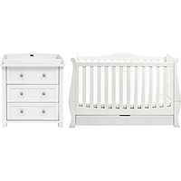Silver Cross Nostalgia Dresser And Windsor Sleigh Cotbed, Solid White