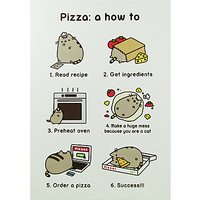 Pusheen Pizza How To Greeting Card