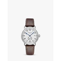 Hamilton H78465553 Men's Khaki Navy Pioneer Small Second Date Leather Strap Watch, Brown/White