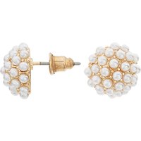 John Lewis Faux Pearl Cluster Stud Earrings, Gold/White