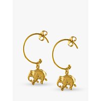 Alex Monroe Indian Elephant Hoop Earrings, Gold