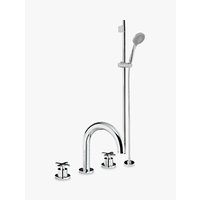 Abode Serenitie Thermostatic Deck Mounted 3 Hole Bath/Shower Mixer And Sliding Rail Kit