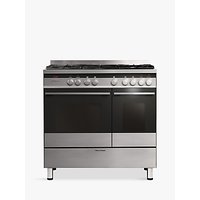 Fisher & Paykel OR90L7DBGFX Dual-Fuel Range Cooker, Brushed Stainless Steel And Black Glass
