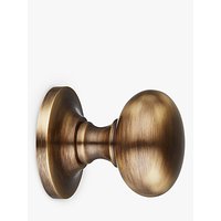 John Lewis Concealed Mortice Knobs, Antique Brass, Pair, Dia.60mm