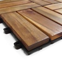 Blooma Brown Acacia Deck Tile (T)24mm (W)300mm (L)300mm
