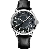 88 Rue Du Rhone 87WA144210 Men's Double 8 Origin Stainless Steel Leather Strap Watch, Black